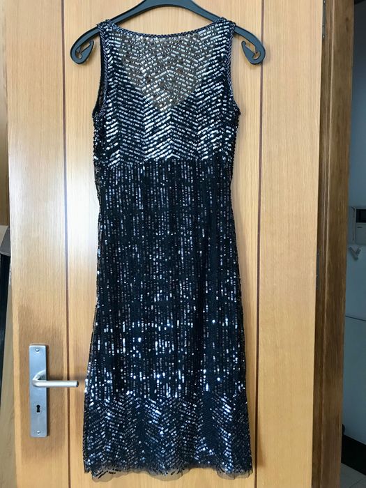 Vestido preto de lantejoulas - Mango (XS)