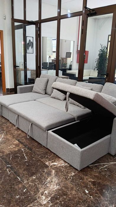 SOFA CAMA GRANDE COM 2 BAUS ENVIO GRATUITO PAGA NA CASA  DIRETO DE FABRICA