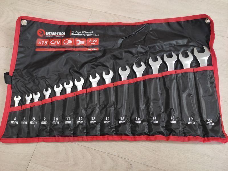 Набір ключів 15ед 6-22 INTERTOOL HT-1204. Набор ключей комбинированных