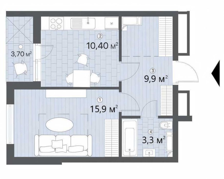 Продаж 1к квартири ЖК Лебединий Ревуцького 40в