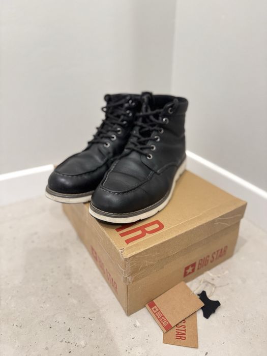 Czarne skórzane buty męskie Big Star – rozmiar 42