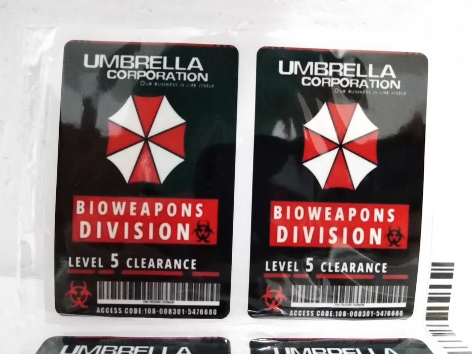 Adesivos Cartão Identificação Bioweapons Division 5 Level Clearence