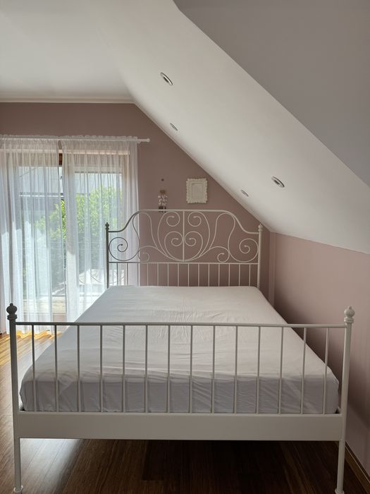Łóżko białe metalowe 160x200 ikea