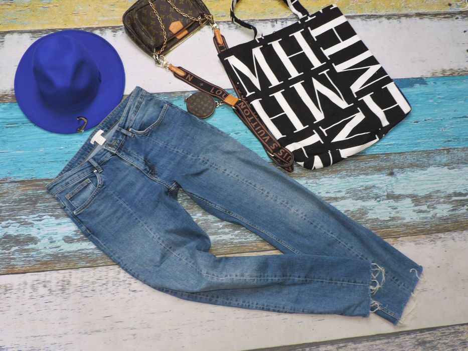 H&M Spodnie jeans proste kant przeszycie M