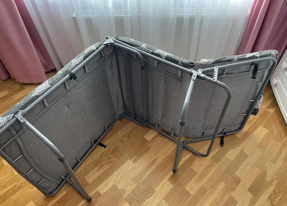Складне ліжко розкладачка з матрацом кровать раскладушка на ламелях