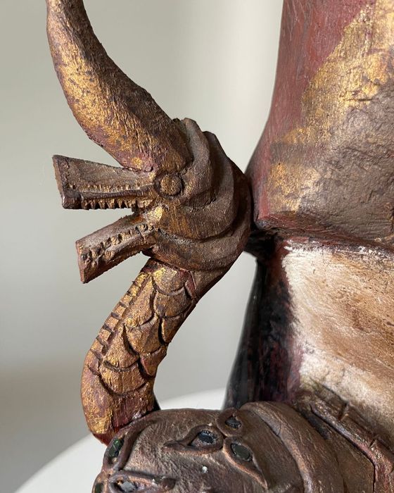 Wojownik 58cm Bali Java Rzeźba Dvarapāla Stare Vintage