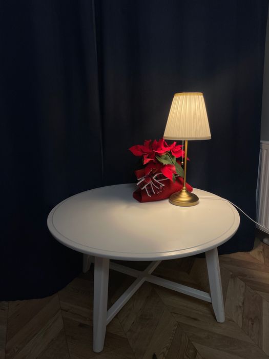 Okrągły stolik kawowy biały IKEA 90 cm