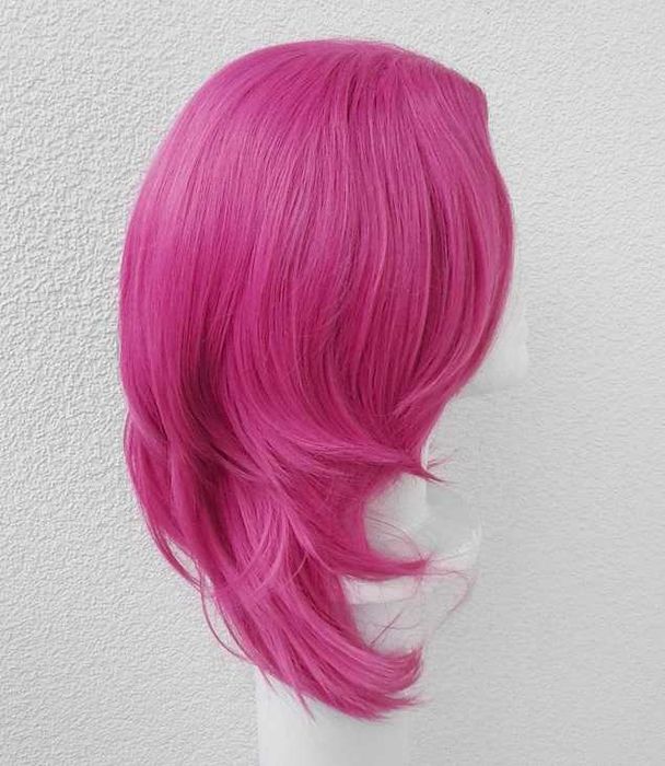 Romance Saja KPop Demon Hunters różowa magenta peruka cosplay wig