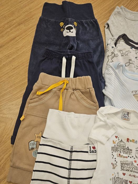 Paka 16 szt ciuchów 62 body spodenki czapeczka