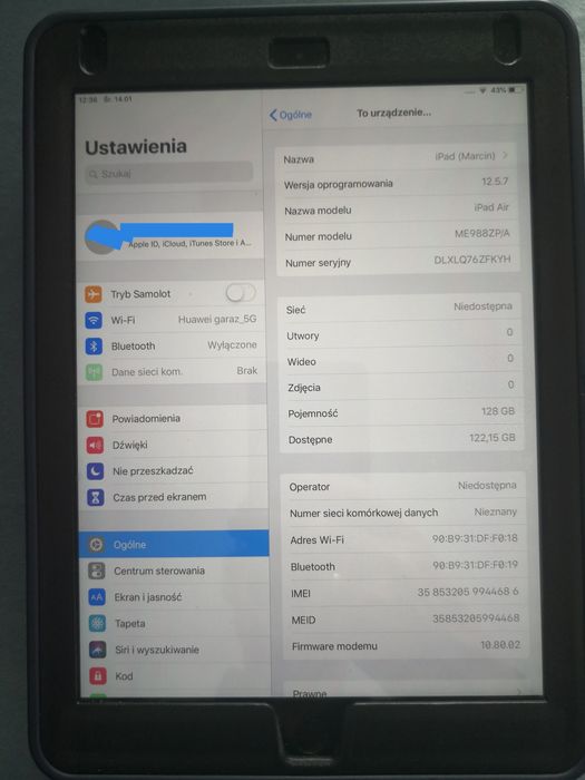 Ipad Air 128GB Lte pancerne etui