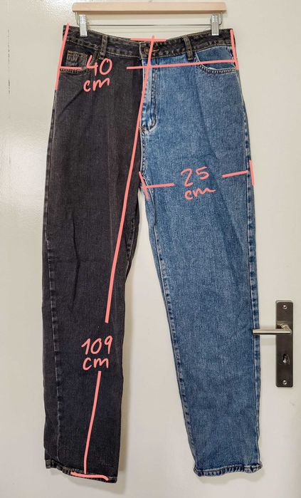 Calças Jeans Metade azul -  L/40, tapered