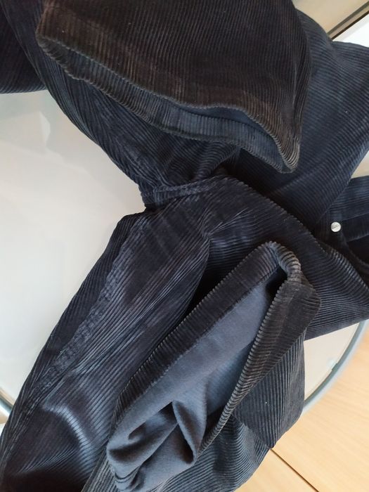 Вельветовые брюки пояс п/о 45 см, р 34/34 темночёрные  фирмА SuperStar