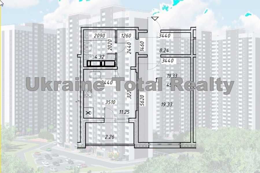 1-комнатная квартира по адресу ул. Коноплянская (площадь 45 м²) - Atlanta.ua - фото 8