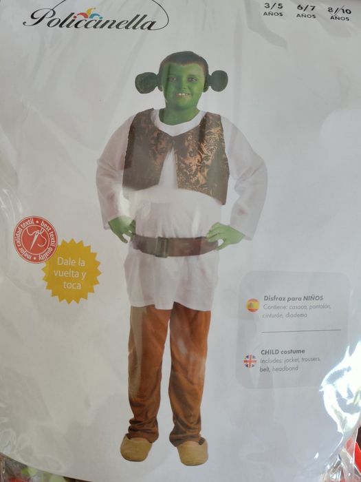 Fato de Shrek para 12 anos