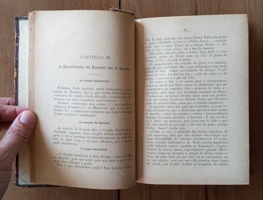 Antigo livro Manual do Sancto Rosario Padre Matheus José Rousset 1897
