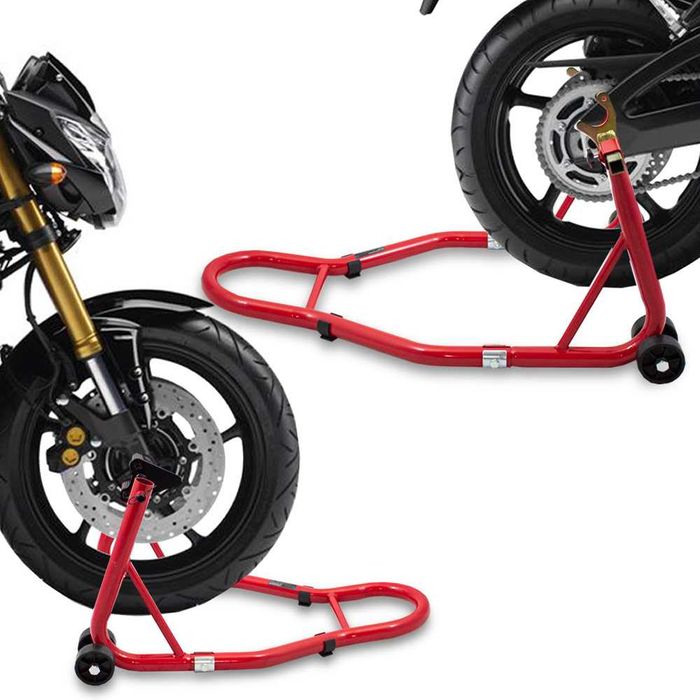 Stojaki / Uchwyty do motocykla zestaw przód / tył do 250 kg