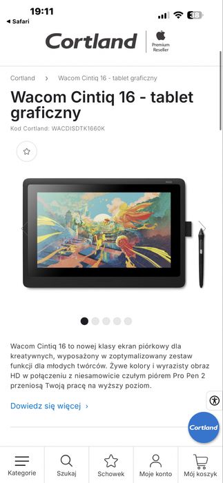 Tablet graficzny wacom 16