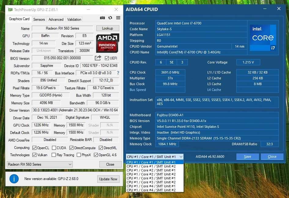 Системник 1151 сокет i7-6700/16gbDDR4/256 ssd/RX560 4gb DDR5
