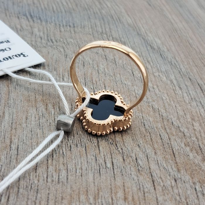 Золотое кольцо золота обручка Клевер золото 585