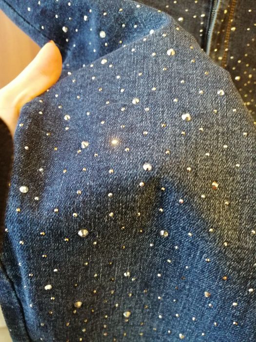 Spodnie jeansy z cyrkoniami do 120cm pas, 48, 50