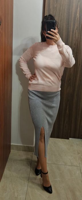 Szara srebrna spódnica Zara