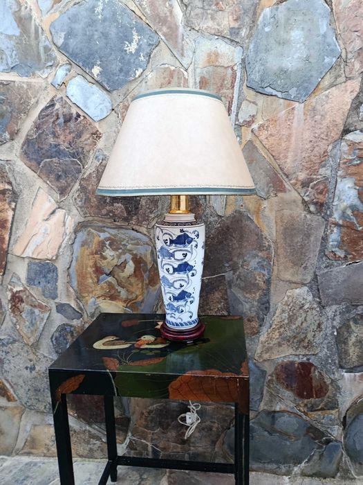 Candeeiro Abajur Porcelana da China Antigo 61 cm