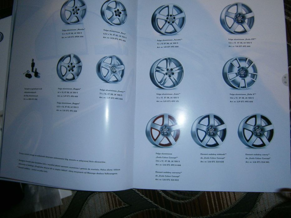 Folder prospekt VW Golf V PLUS