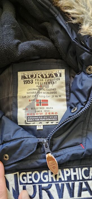 Geographical Norway Polar Expedition męska kurtka zimowa z kapturem rozmiar XXL stan bardzo dobry