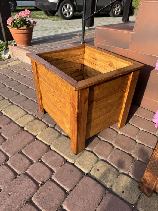 45x45x42 Donice drewniane, donice ogrodowe, donice z drewna