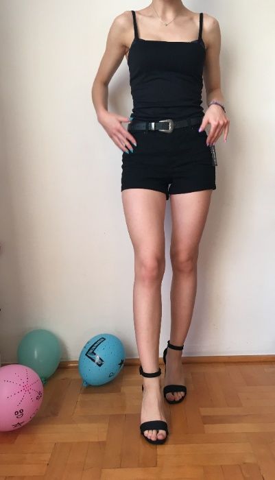 Nowe spodenki szorty spodnie shorty czarne C&A 40 L czerń jeansowe