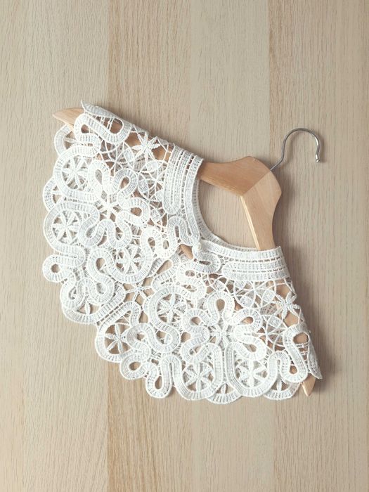 Biały Haftowany Kołnierzyk Doczepiany Odczepiany Fałszywy Kołnierz