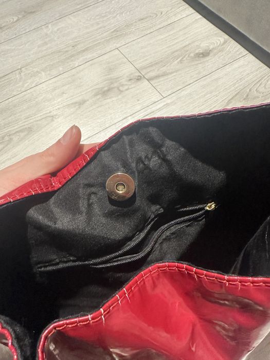 Сумка-шопер лакова червона