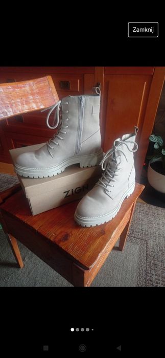 Skórzane botki roz 40 SKÓRA