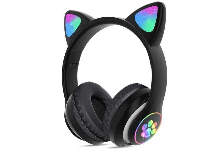 Słuchawki Bezprzewodowe Bluetooth LED Kocie Uszy Mix Kolorów **HIT**