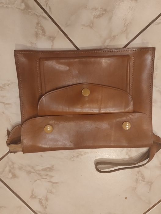 Saszetka męska ze skóry naturalnej