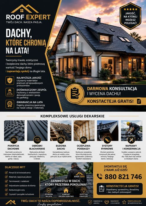 Remont dachów, montaż dachów, usługi dekarskie, usługi ciesielskie