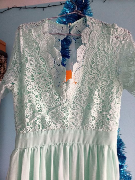 Maxi sukienka miętowa