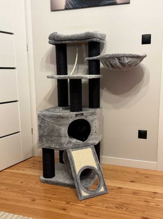 Drapak dla kota DUŻY wieża domek legowisko hamak SOLIDNY grube słupki