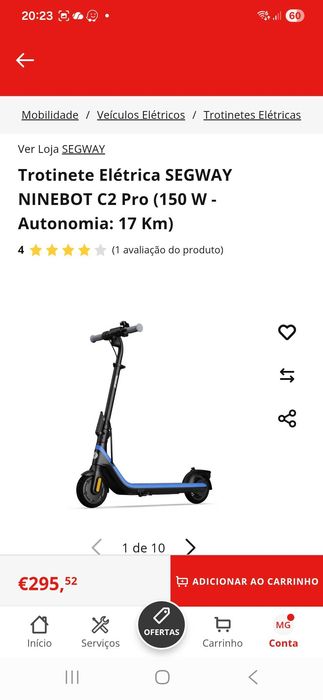 Trotinete elétrica Segway Ninebot C2 Pro de 2025 - Com 2 anos de garantia (4 meses de uso) + extensão de garantia de 3 anos