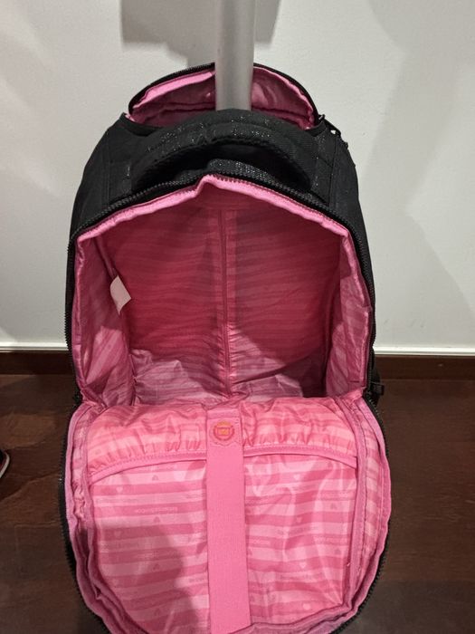 Mochila Escolar Rodinhas Rebecca Bonbon Gliter
