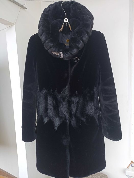 Шуба мутон із вставками норки, р.46