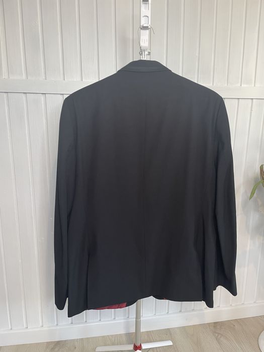 Elegancki czarny garnitur rozmiar L XL welniany