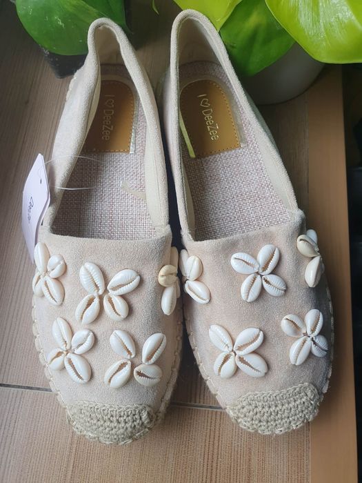 Espadryle kremowe nowe
