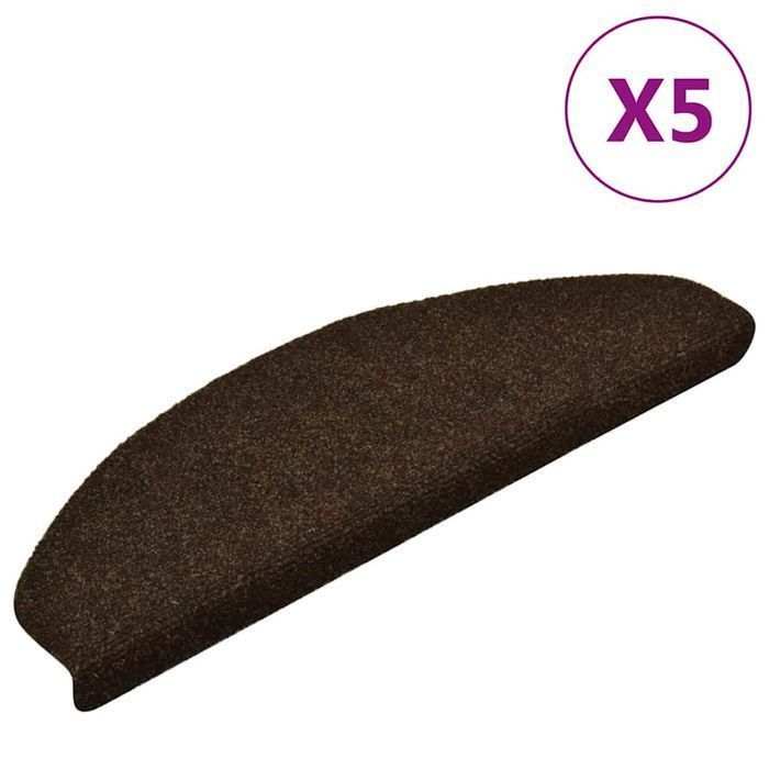 vidaXL Samoprzylepne nakładki na schody, 5 szt., brązowe, 65x21x4 cm