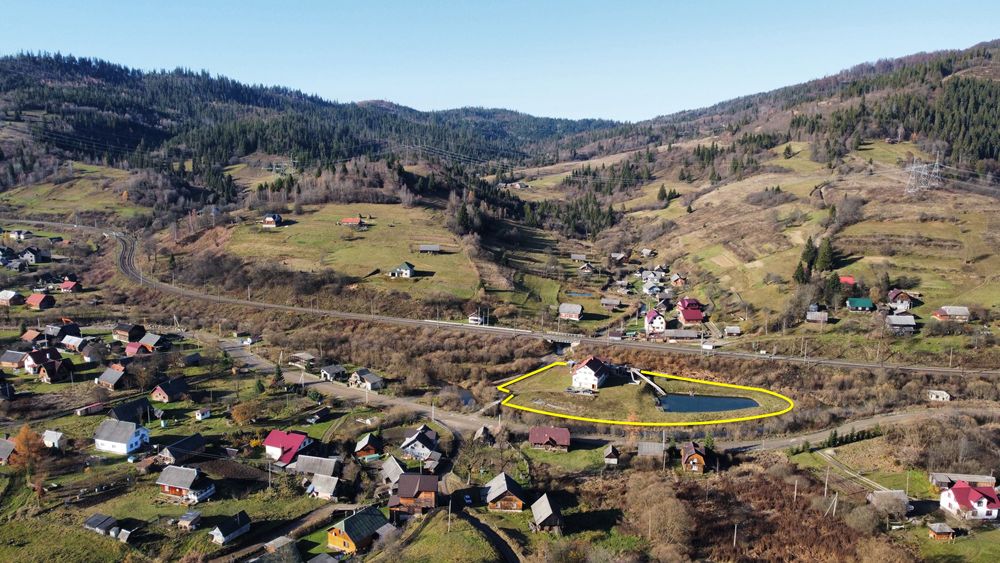 Гірська Вілла з Озером в Тернавці. База Відпочинку. Номери, Лазня.