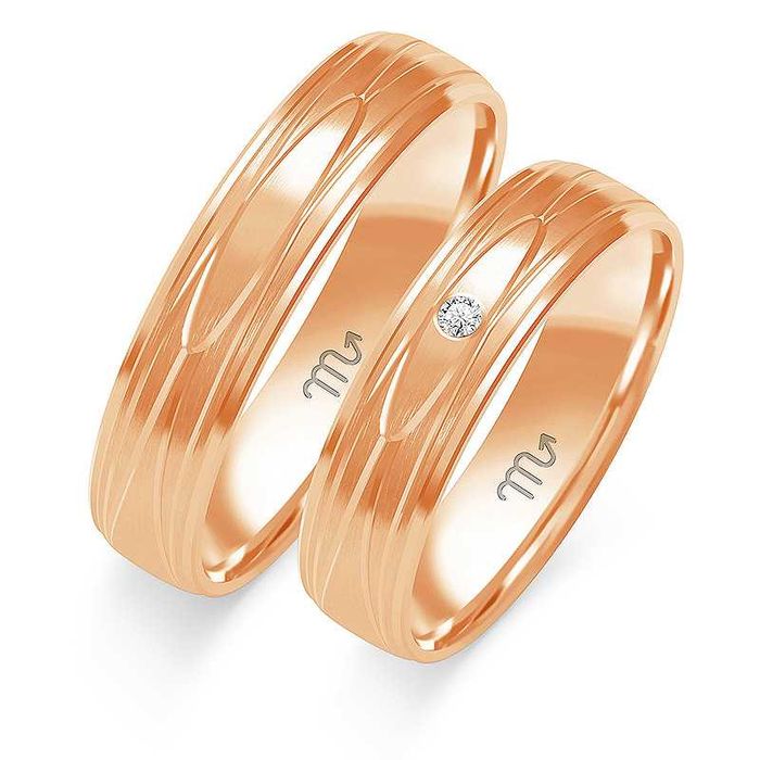 Nataliebizu Złote Obrączki Ślubne z Diamentami