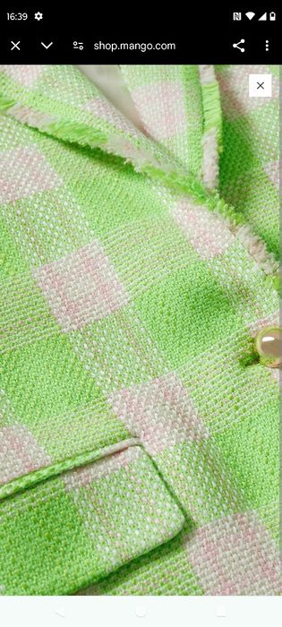 Mango marynarka tweed krata piękne kolory nowa L