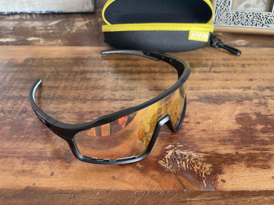 Nowe pomarańczowe okulary fotochromowef rowerowe z polaryzacją