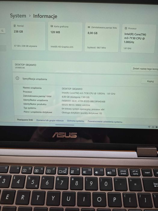 Laptop Asus Notebook UX 360C