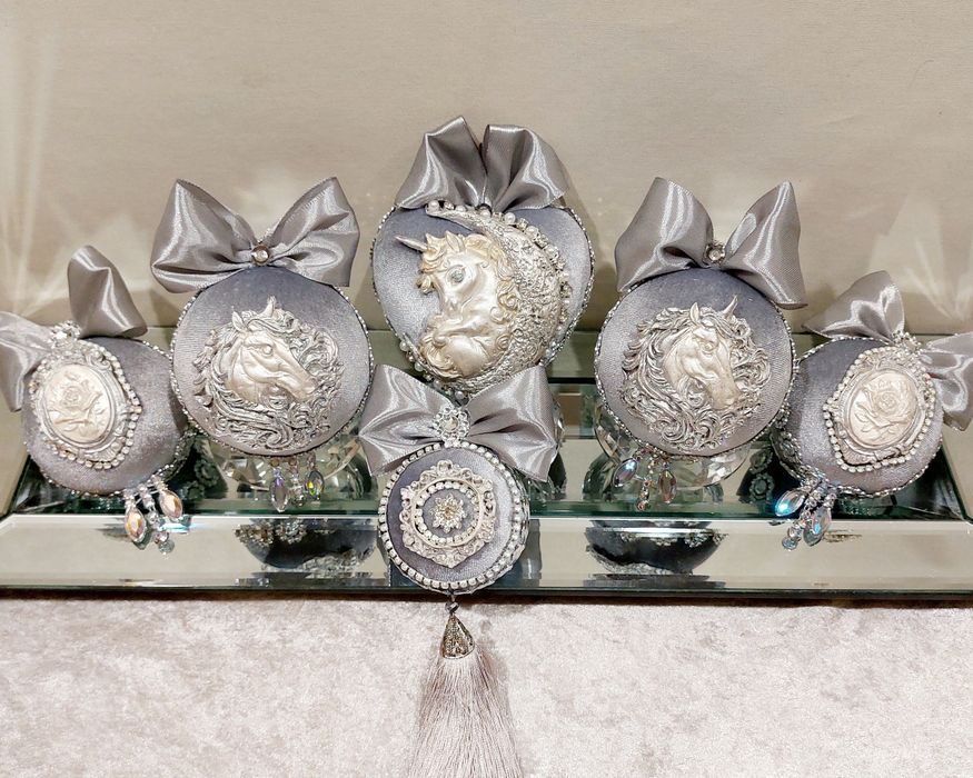 Набір ялинкових прикрас ручної роботи